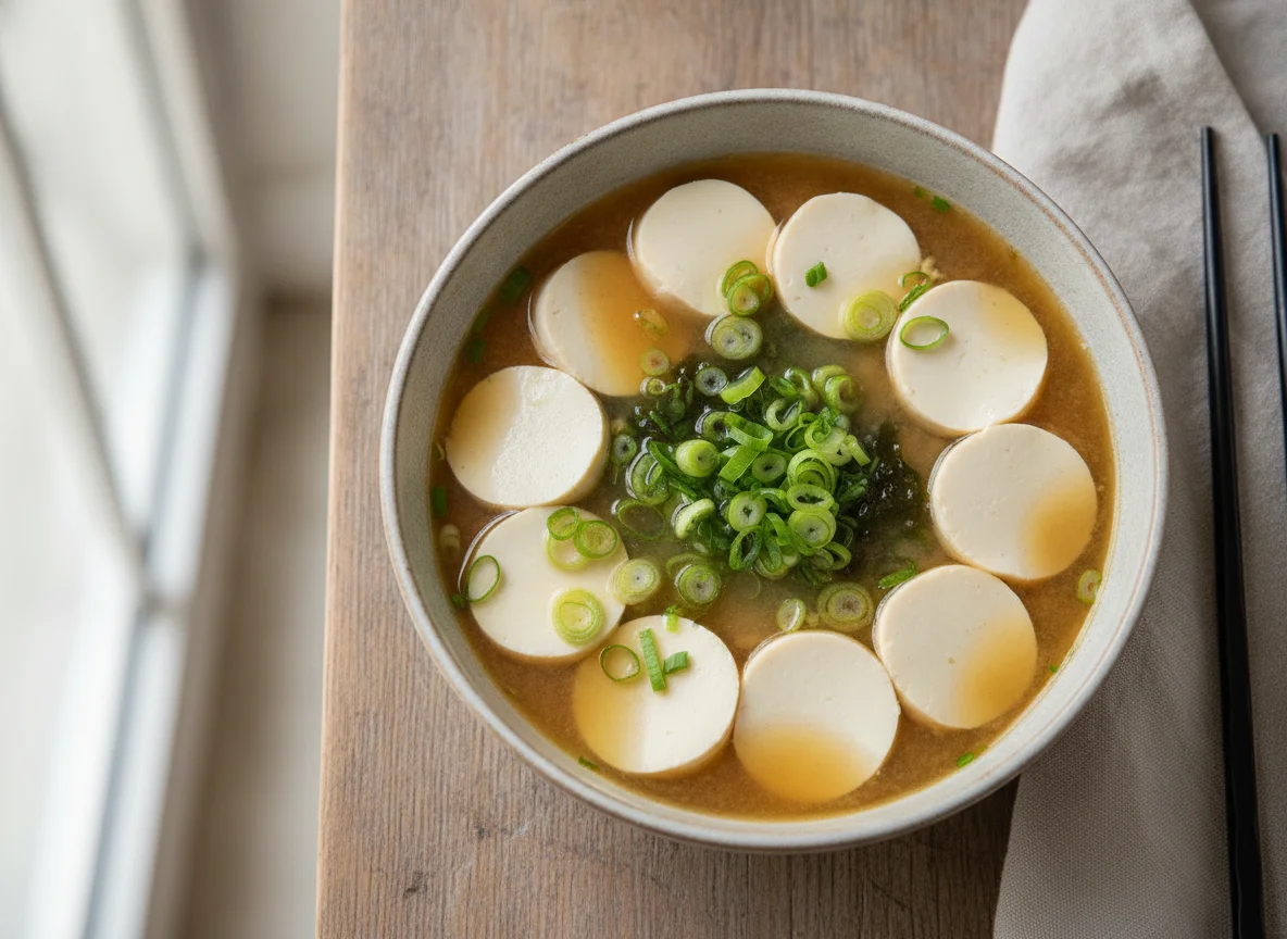 Miso Soup with Tofu and Green Onions photo