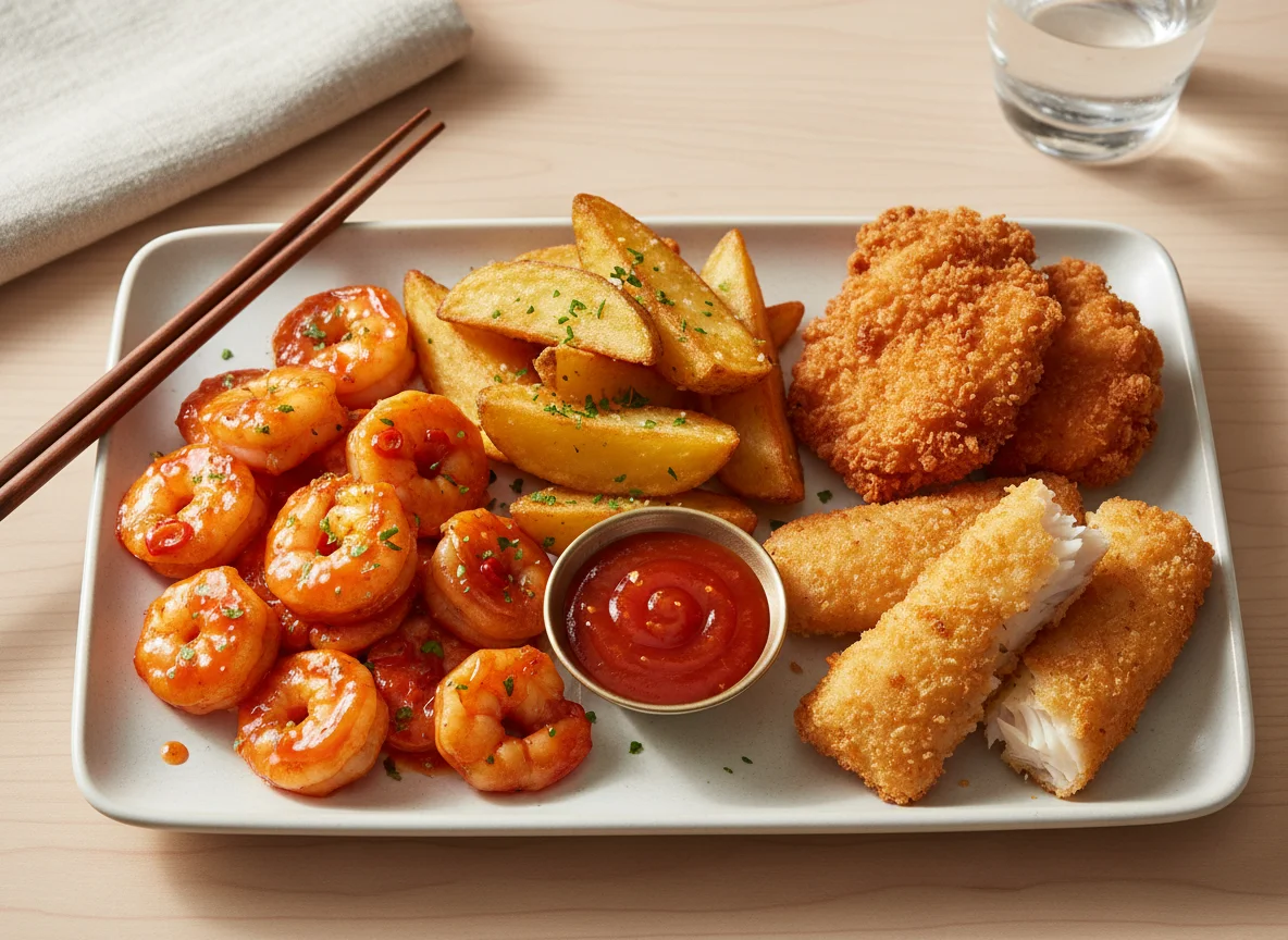 Mixed Asian Buffet Plate photo