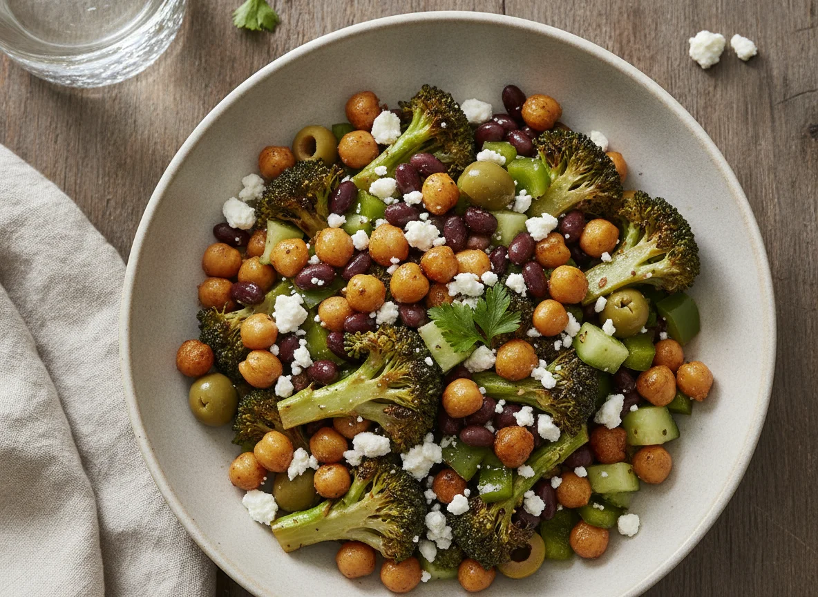 Mixed Bean and Broccoli Salad with Feta photo