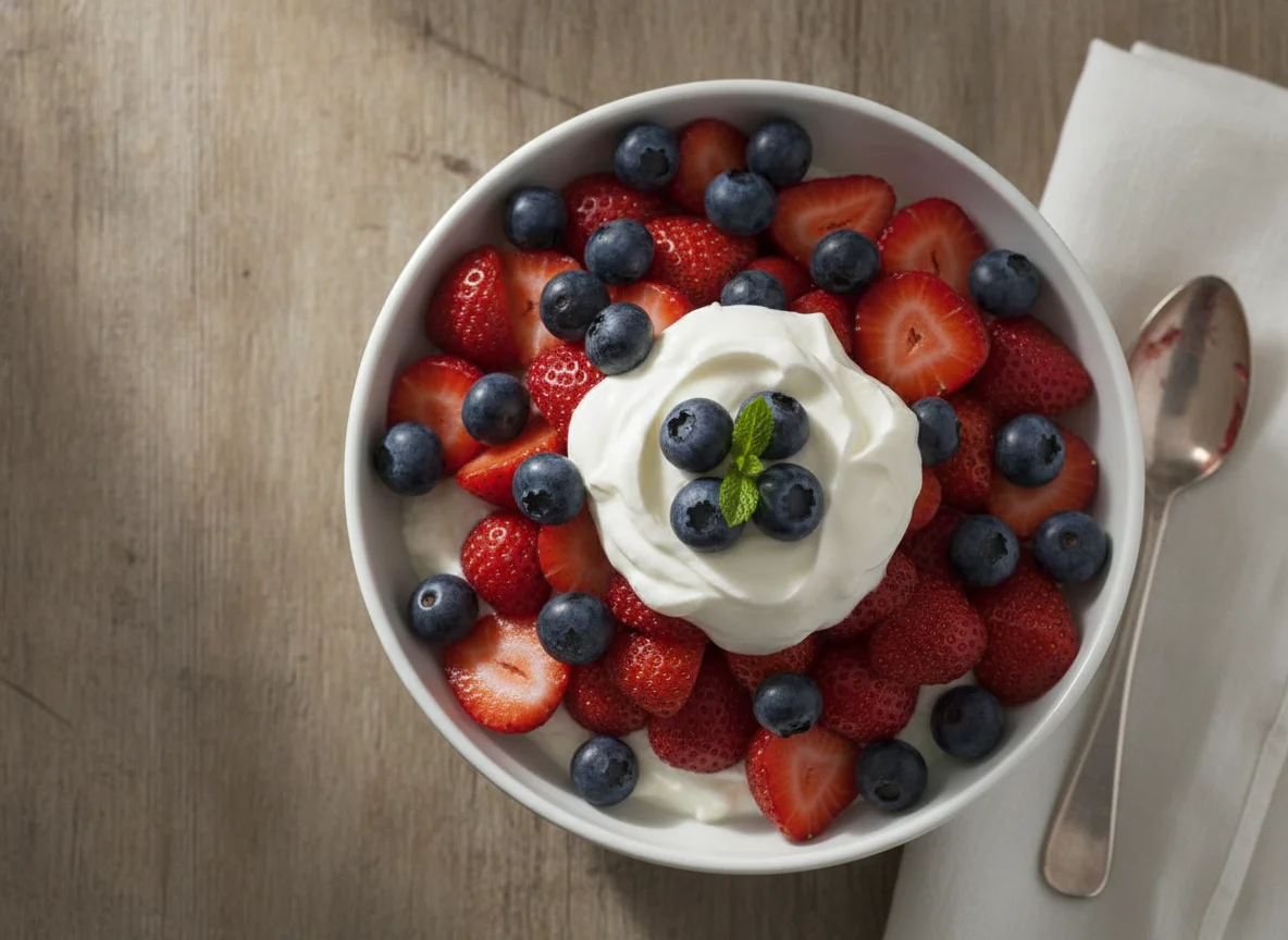 Mixed Berries with Cream/Yogurt photo