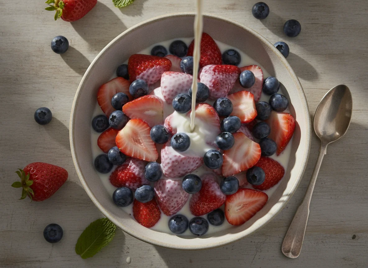 Mixed Berries with Milk photo