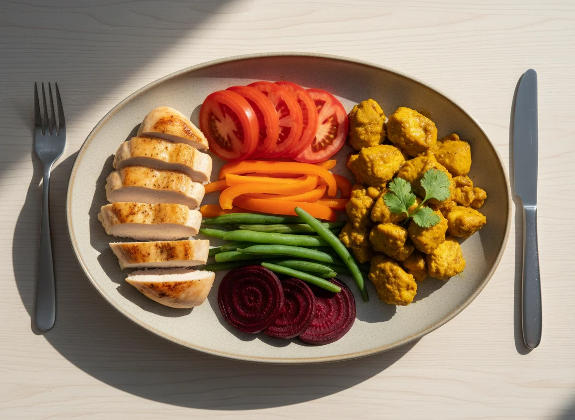 Mixed Chicken and Vegetable Plate photo