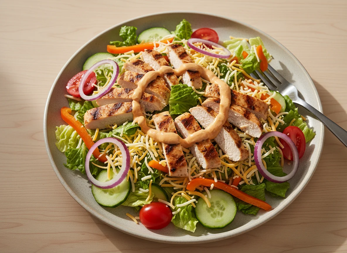 Mixed Chicken Salad with Dressing photo