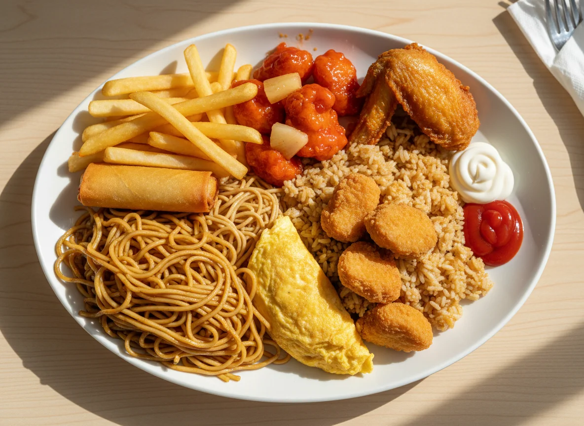 Mixed Chinese Buffet Plate photo