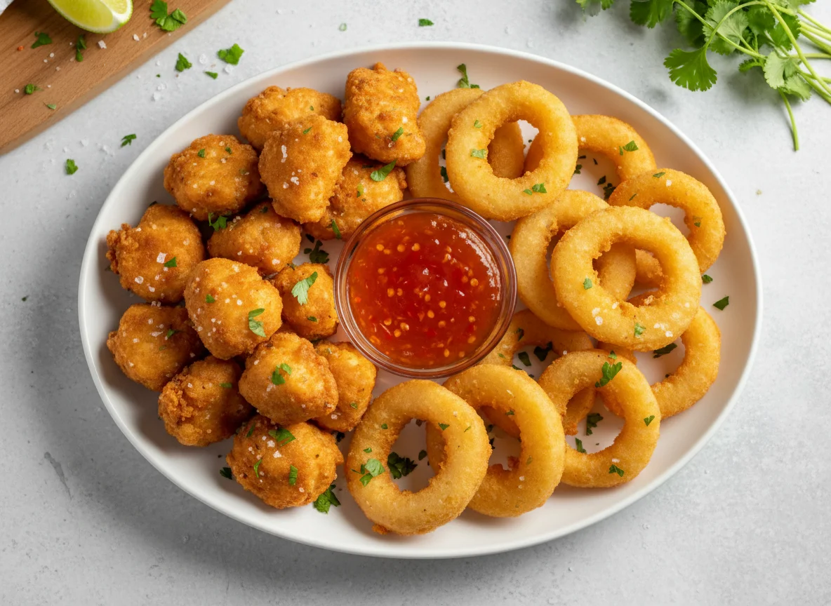 Mixed Fried Platter with Sweet Chilli Sauce photo