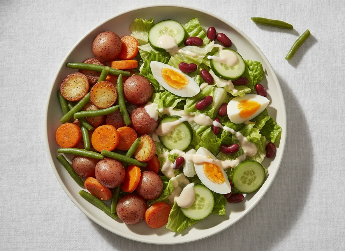 Mixed Garden Salad and Vegetable Medley photo