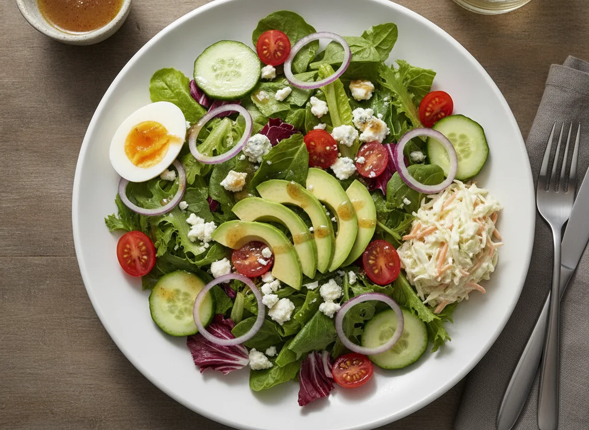 Mixed Garden Salad with Blue Cheese and Avocado photo