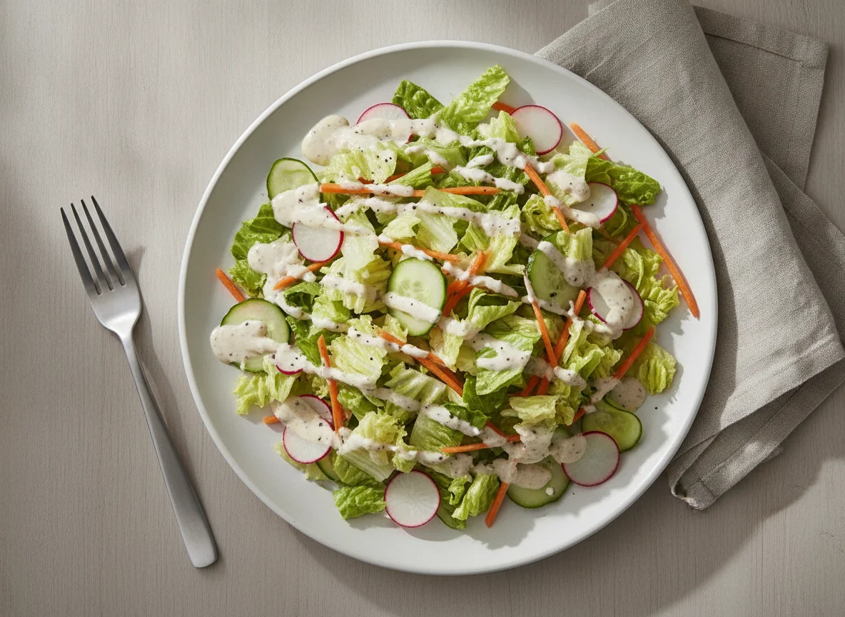 Mixed Garden Salad with Creamy Dressing photo