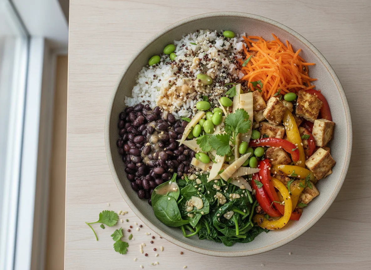 Mixed Grain and Vegetable Bowl with Black Beans photo