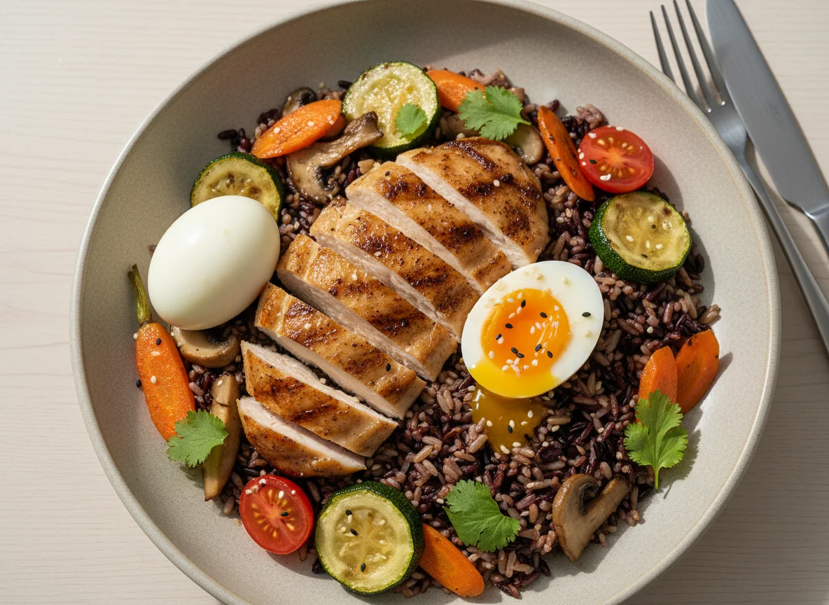 Mixed Grain Rice with Chicken and Vegetables photo