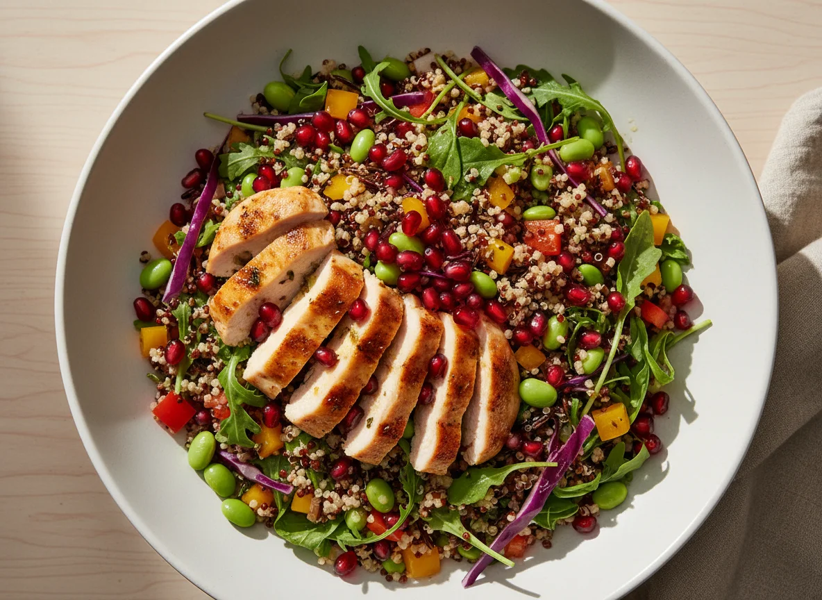 Mixed Grain Salad with Chicken and Pomegranate photo