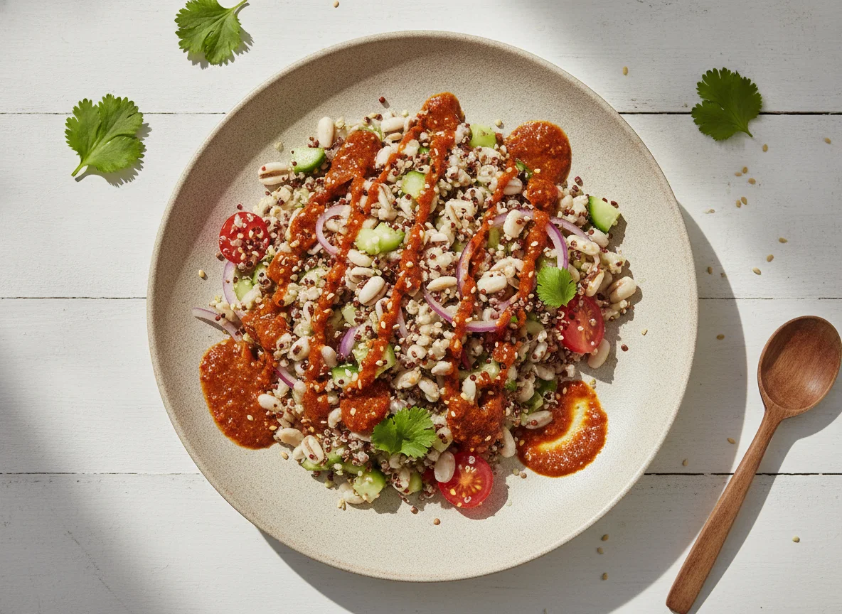 Mixed Grain Salad with Chili Sauce photo