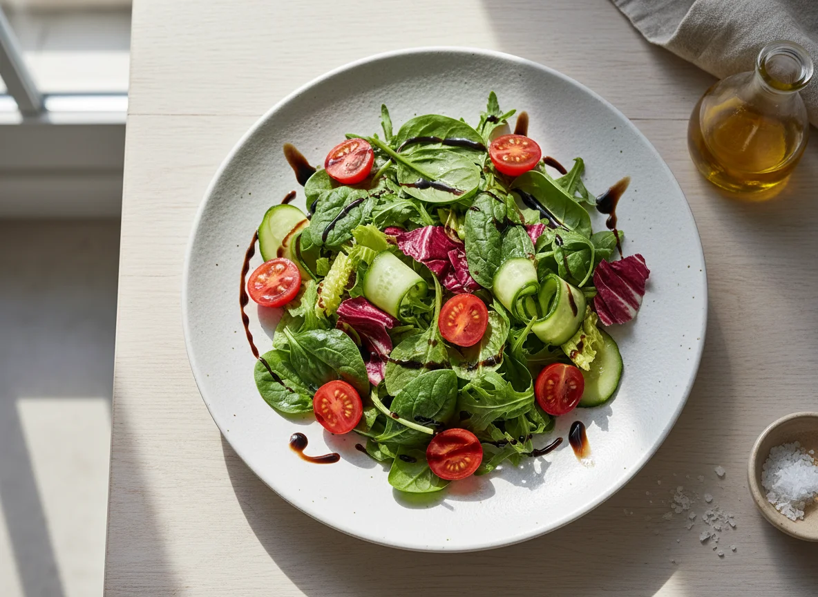 Mixed Green Salad with Balsamic Dressing photo