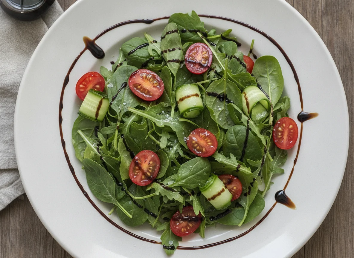 Mixed Green Salad with Balsamic Vinegar photo