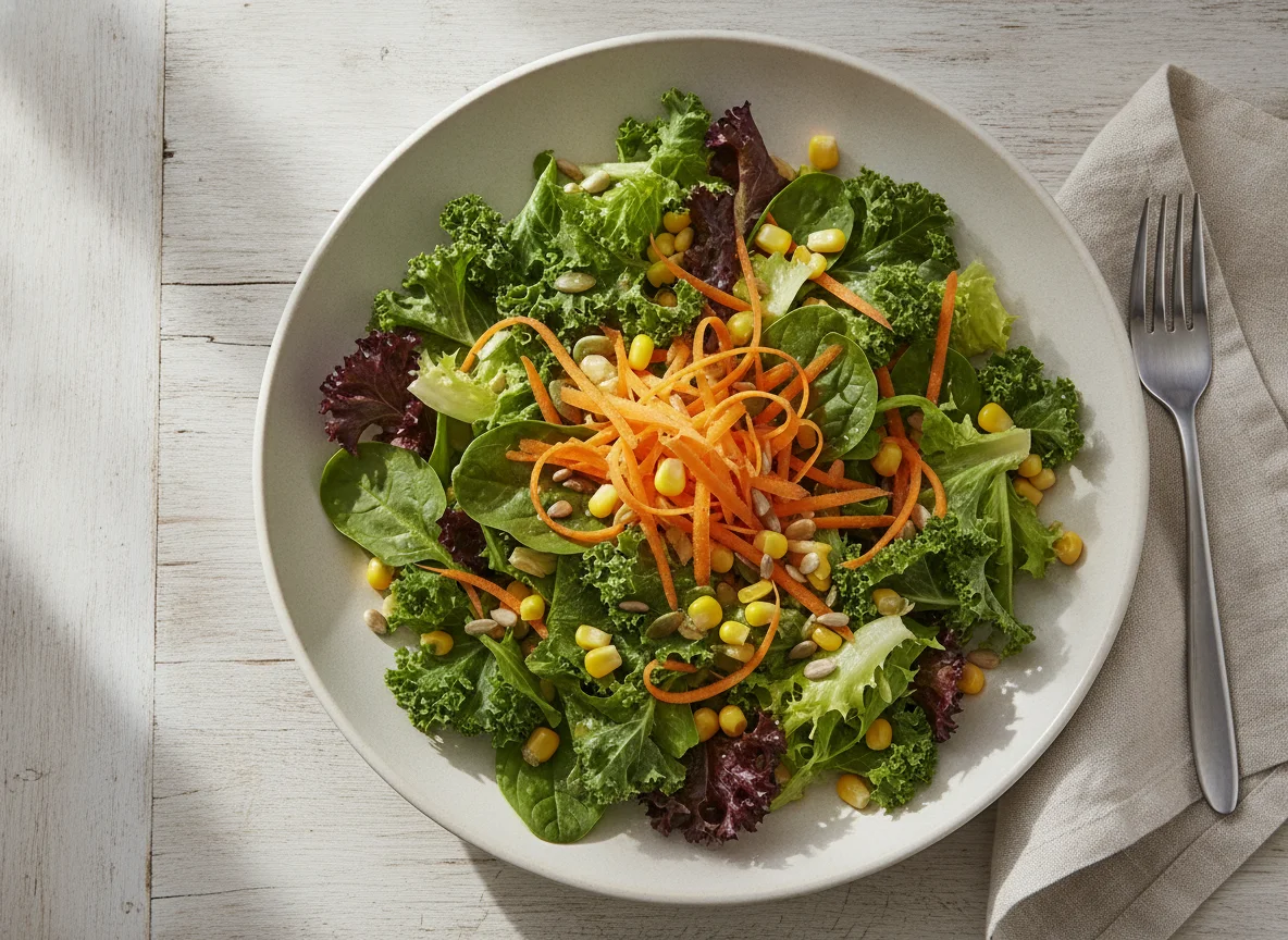 Mixed Green Salad with Carrots photo