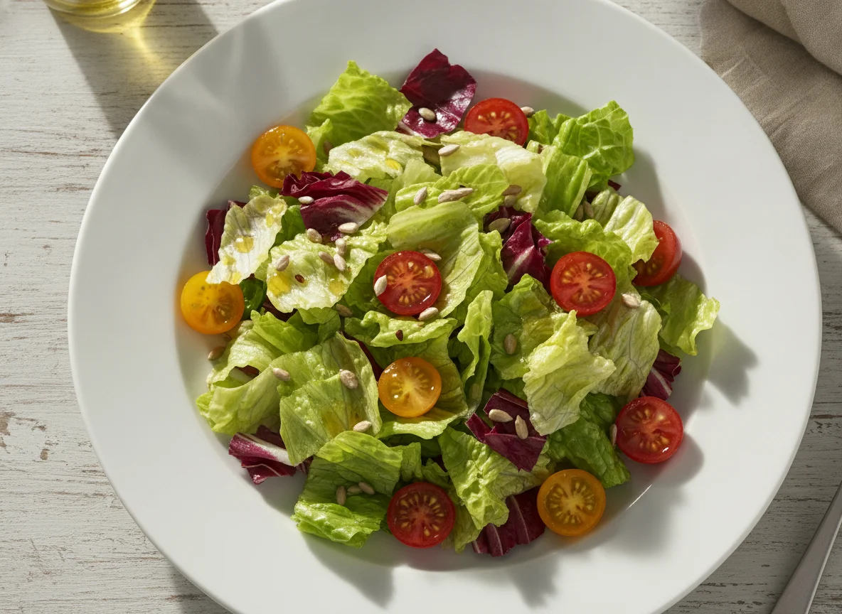 Mixed Green Salad with Cherry Tomatoes photo