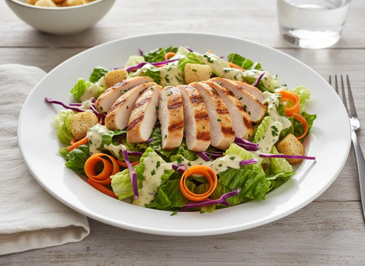Mixed Green Salad with Chicken photo