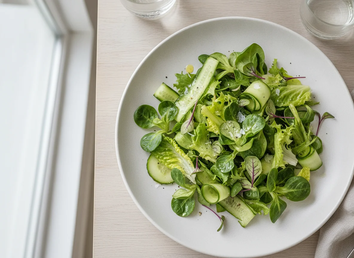 Mixed Green Salad with Cucumber photo