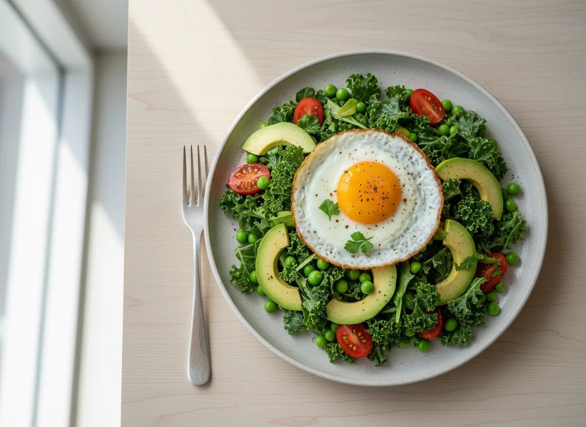 Mixed Green Salad with Egg photo