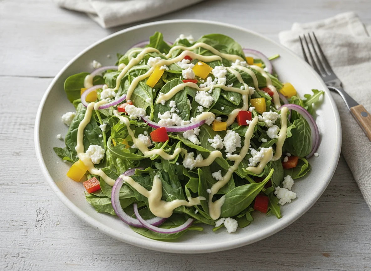 Mixed Green Salad with Feta photo