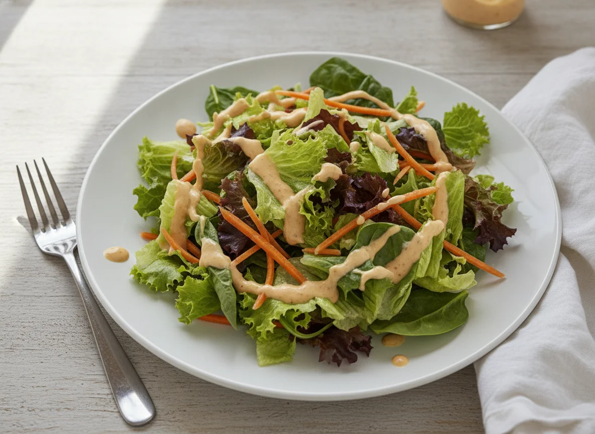 Mixed Green Salad with French Dressing photo
