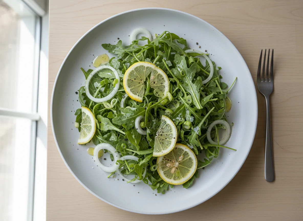 Mixed Green Salad with Lemon and Onion photo