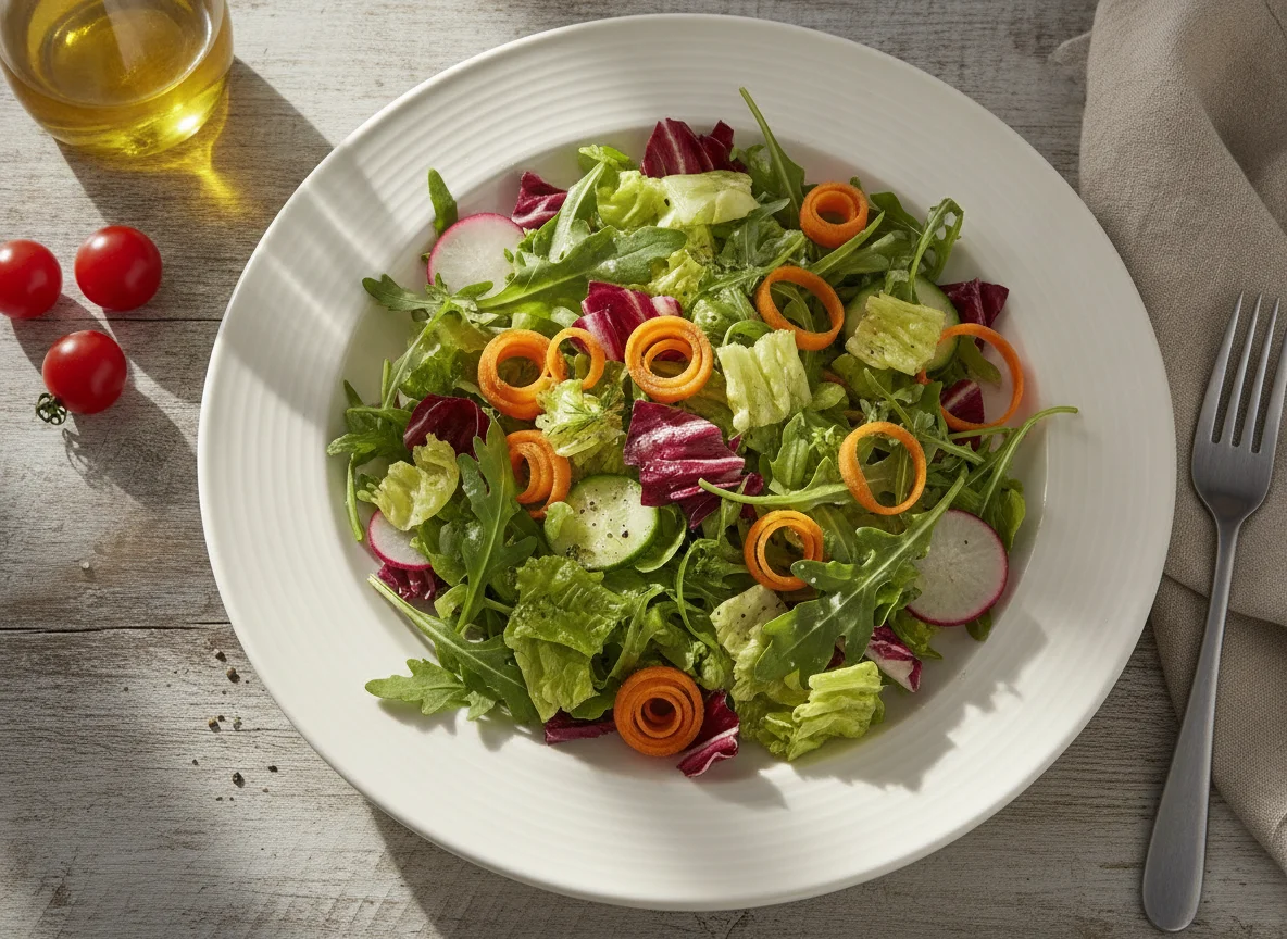 Mixed Green Salad with Radicchio and Carrots photo