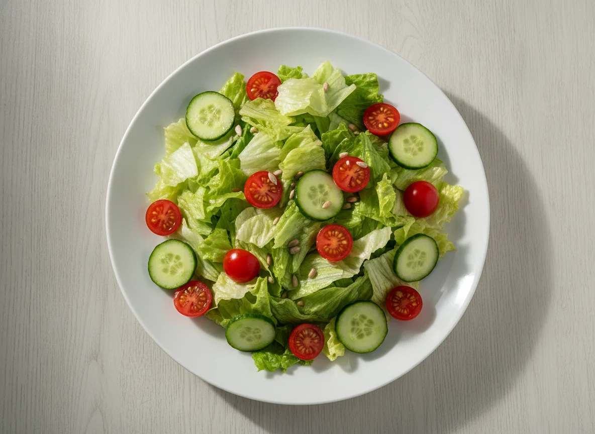 Mixed Green Salad with Tomatoes and Cucumbers photo