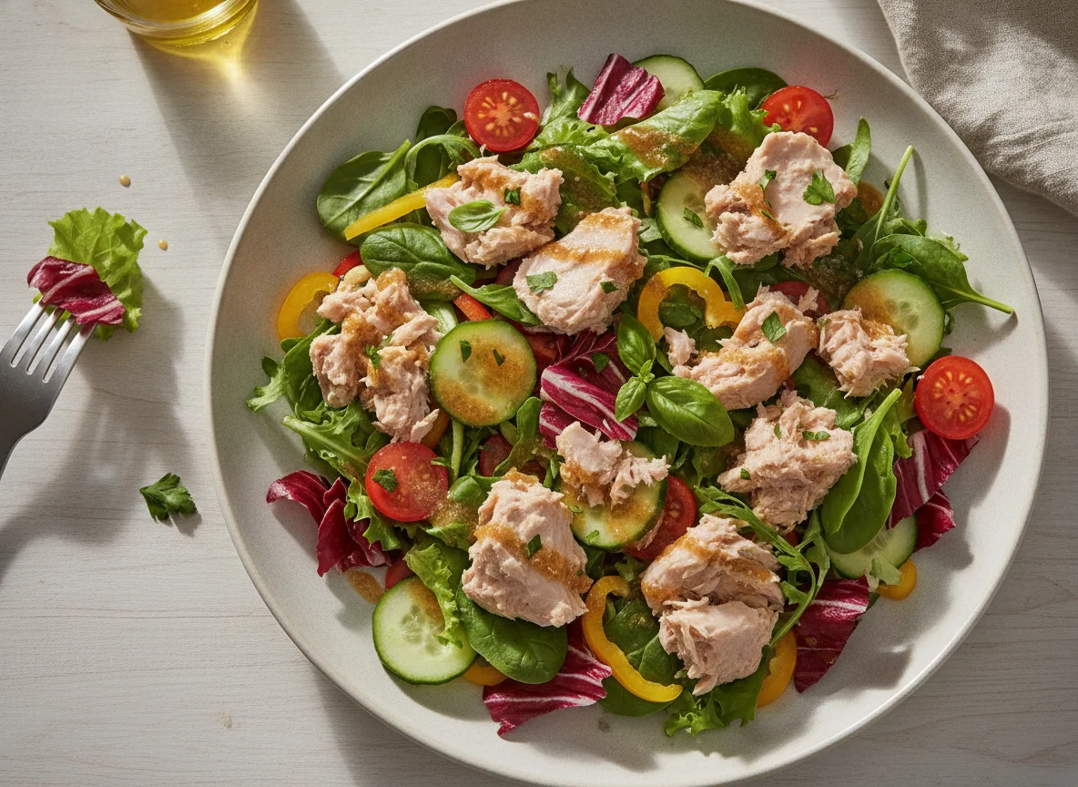 Mixed Green Salad with Tuna photo