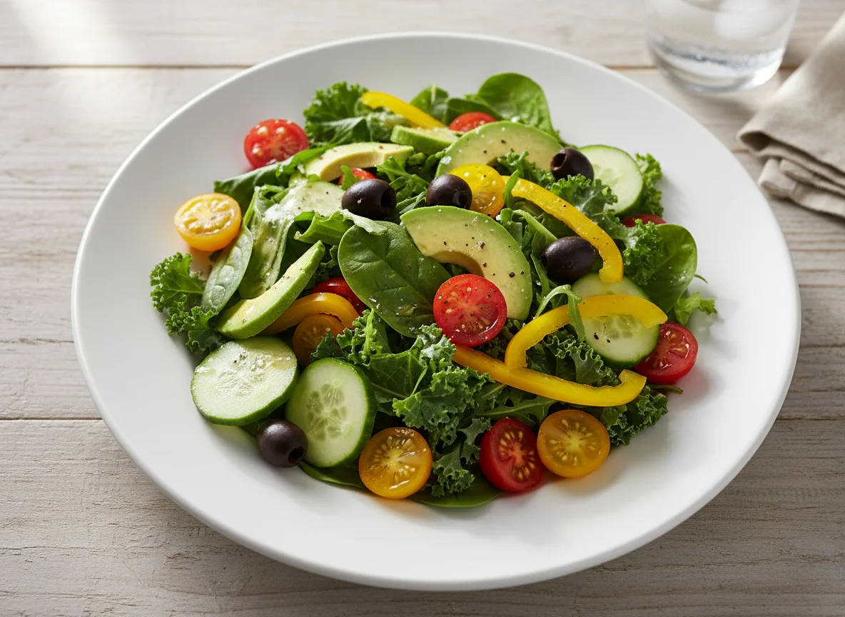 Mixed Green Salad with Vegetables photo