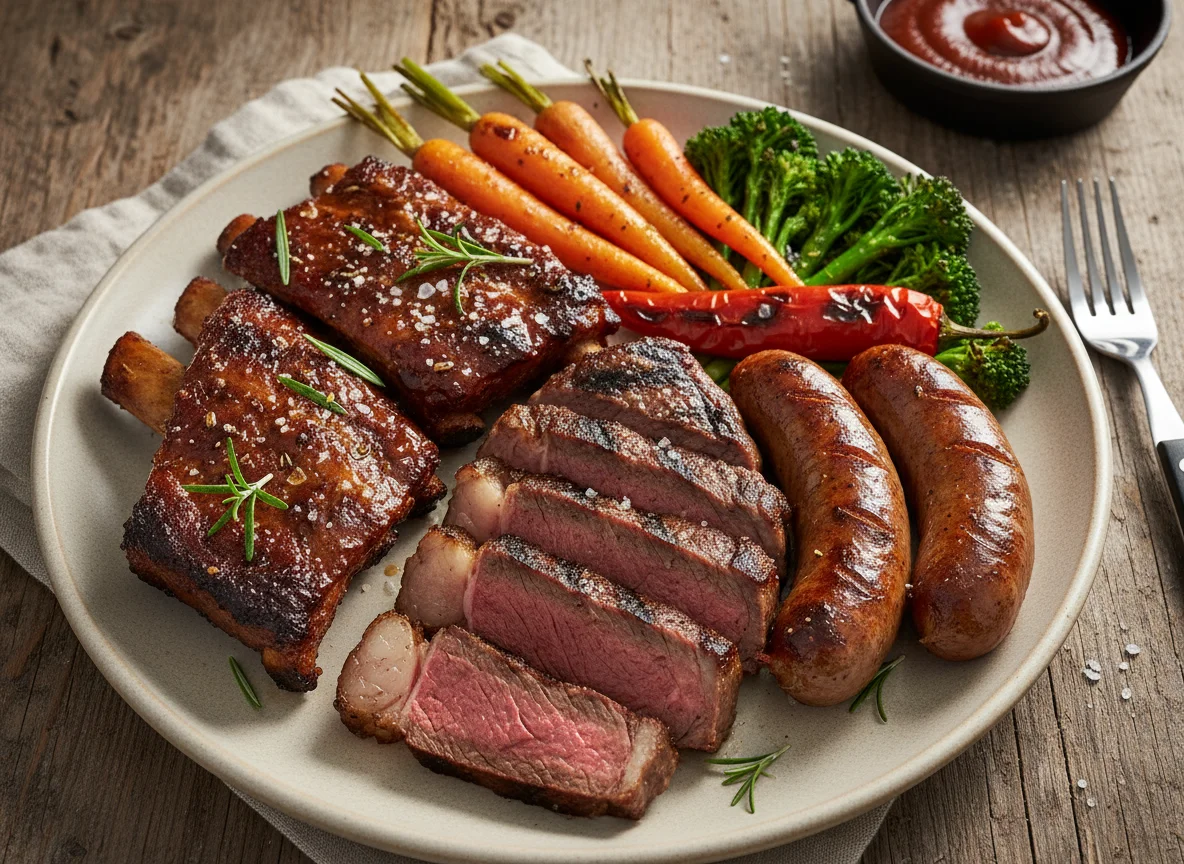 Mixed Grill Plate with Vegetables photo