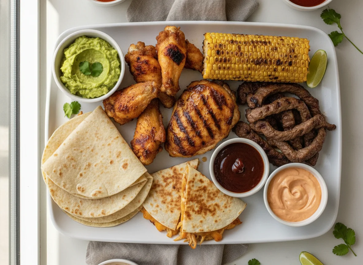 Mixed Grill Platter with Quesadillas and Sides photo