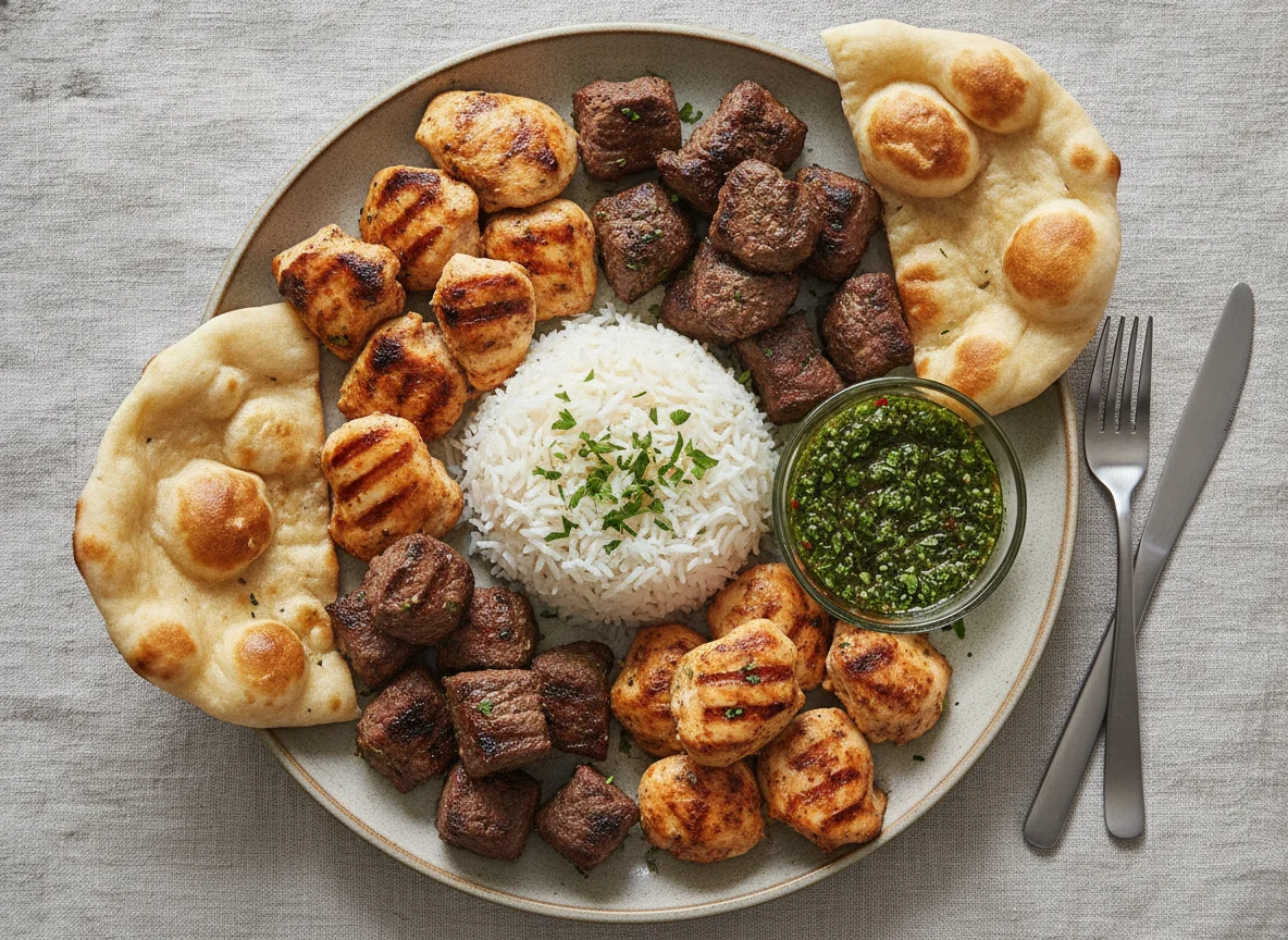 Mixed Grill Platter with Rice and Naan photo