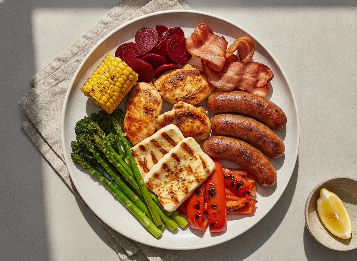 Mixed Grill Platter with Vegetables photo