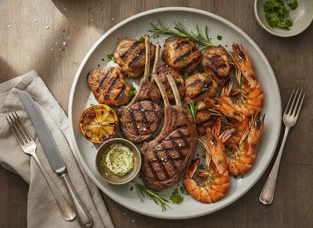 Mixed Grilled Meats and Prawns photo