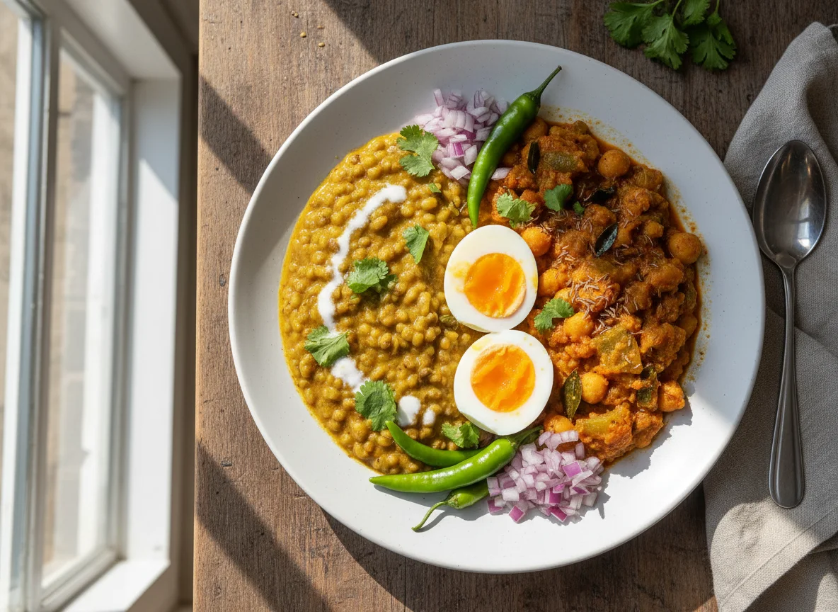 Mixed Lentils and Eggs photo