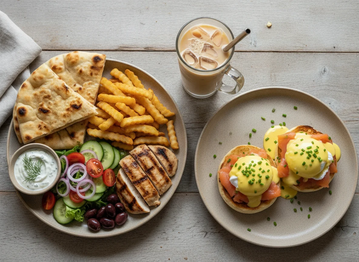 Mixed Lunch Platter and Eggs Benedict photo