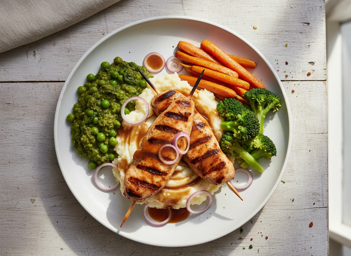 Mixed Meal with Chicken and Vegetables photo