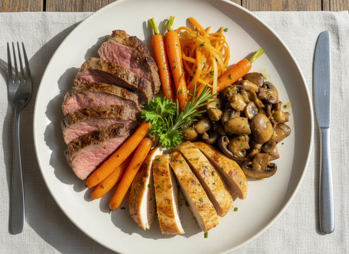 Mixed Meat and Vegetable Plate photo