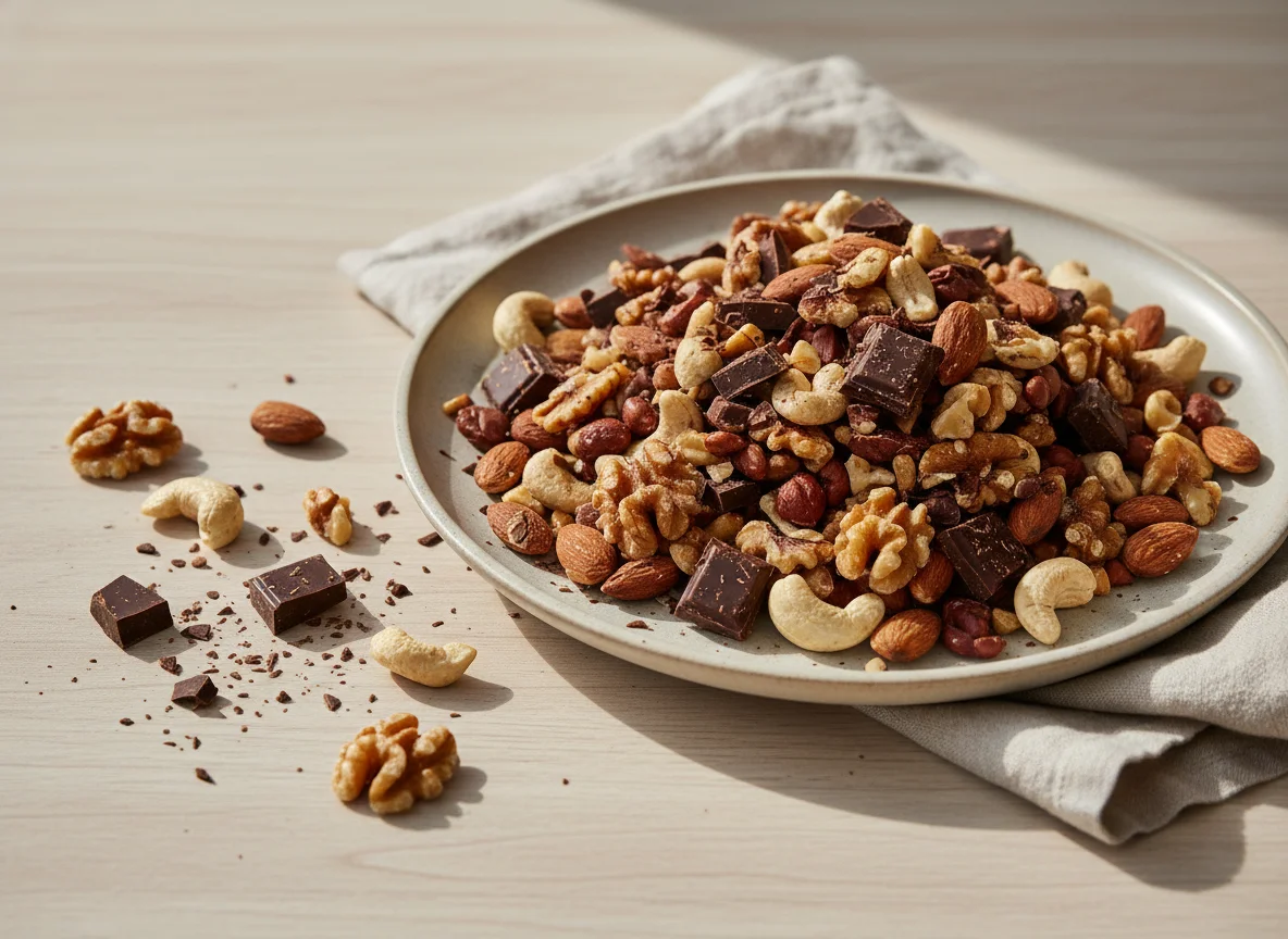 Mixed Nuts and Chocolate Snack photo