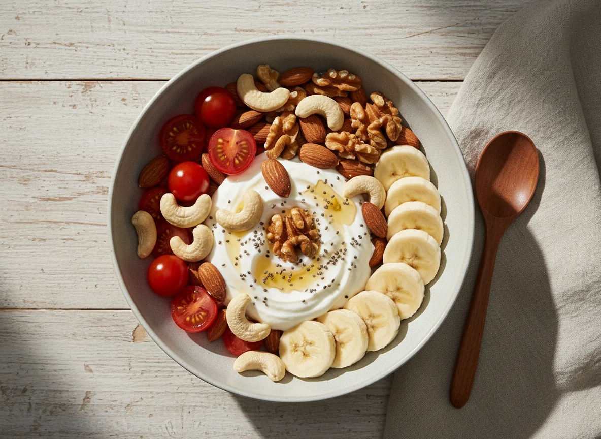 Mixed Nuts and Fruit Bowl photo