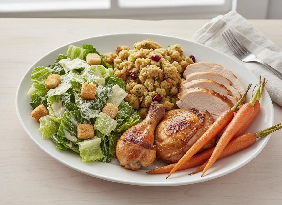 Mixed Plate with Caesar Salad and Roasted Meats photo