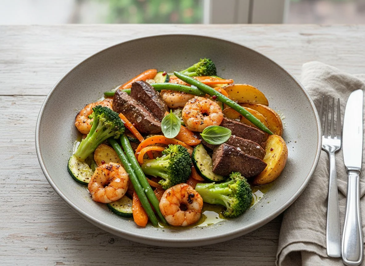 Mixed Protein and Vegetable Bowl photo