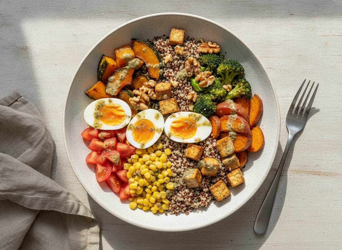 Mixed Quinoa and Vegetable Salad Bowl photo