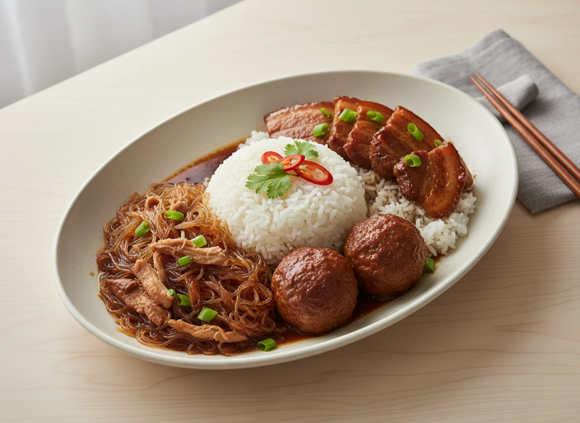 Mixed Rice with Braised Pork and Vermicelli photo