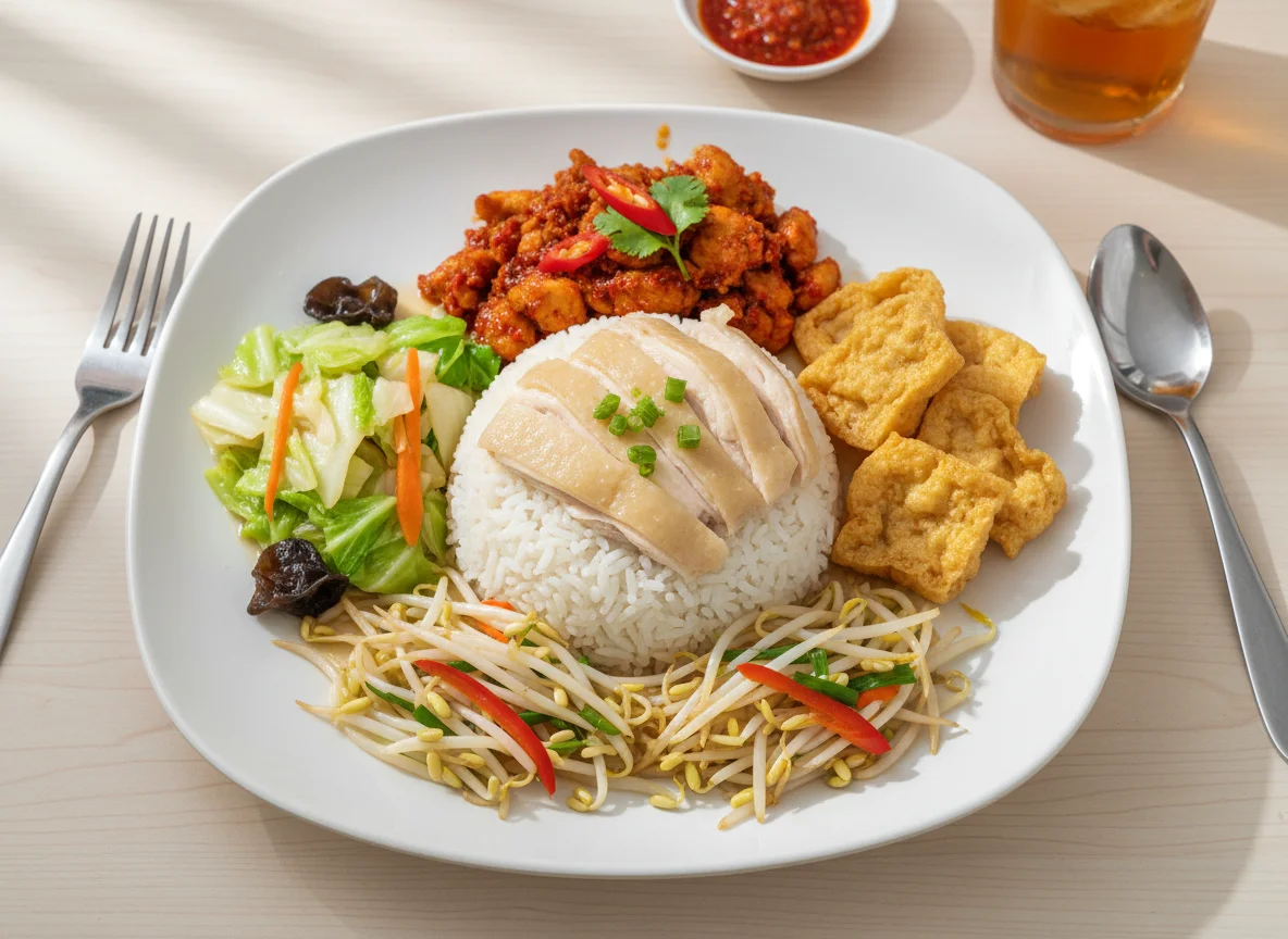 Mixed Rice with Chicken and Sides photo