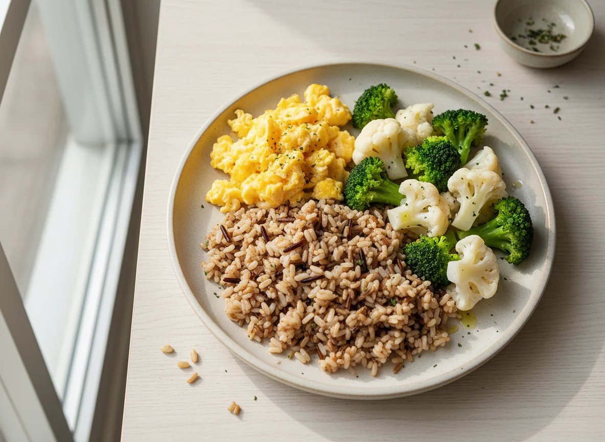 Mixed Rice with Egg and Vegetables photo