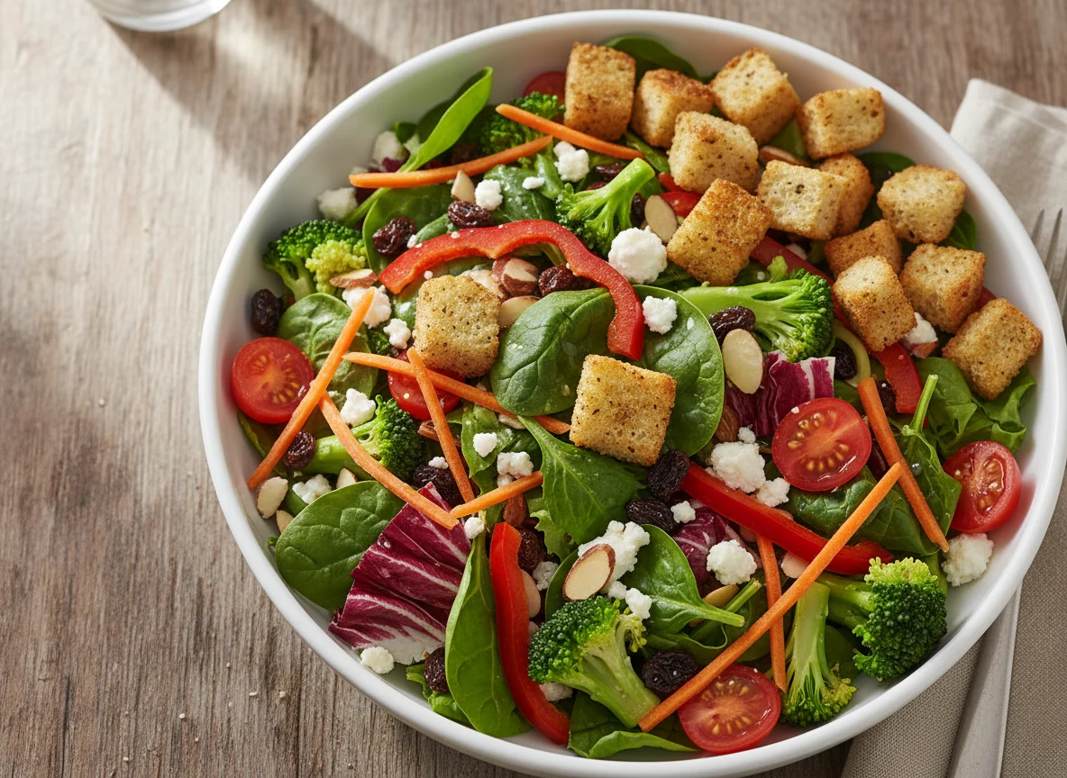 Mixed Salad with Almonds and Feta photo