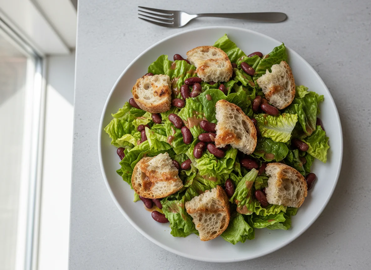 Mixed Salad with Beans and Bread photo