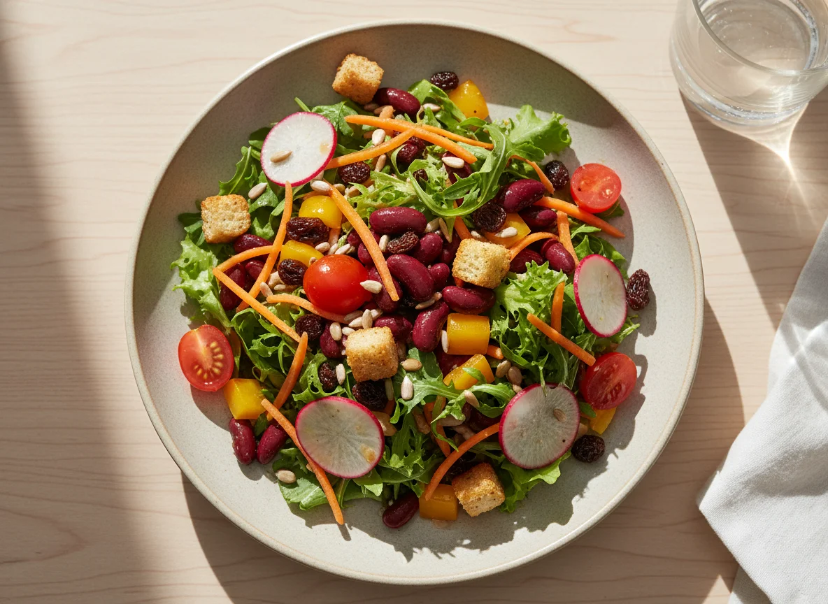 Mixed Salad with Beans and Seeds photo